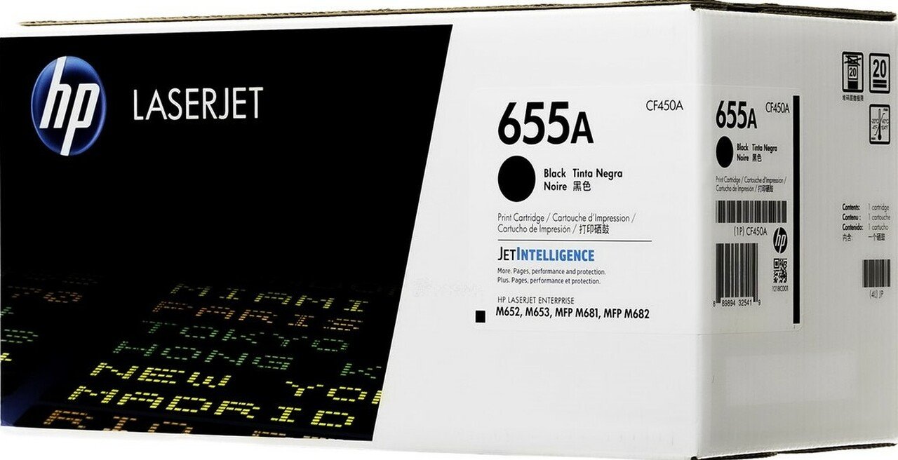 HP 655A Black Original LaserJet Toner Cartridge (CF450A)