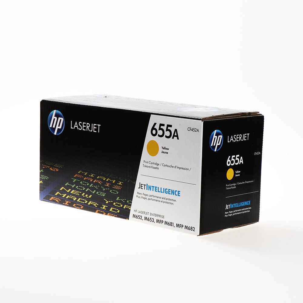 HP 655A Yellow Original LaserJet Toner Cartridge, CF452A