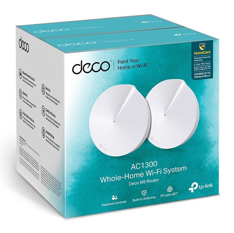 TP-Link Deco M5 AC1300 Whole Home Mesh Wi-Fi System (3 Pack) - TL-DECO M5