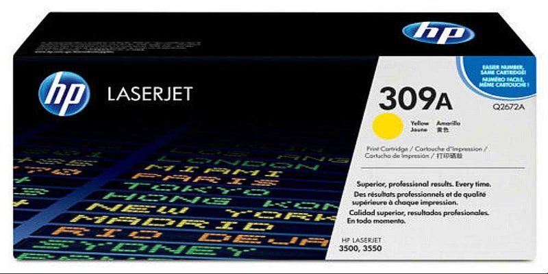 HP 309A Yellow Original LaserJet Toner Cartridge (Q2672A)