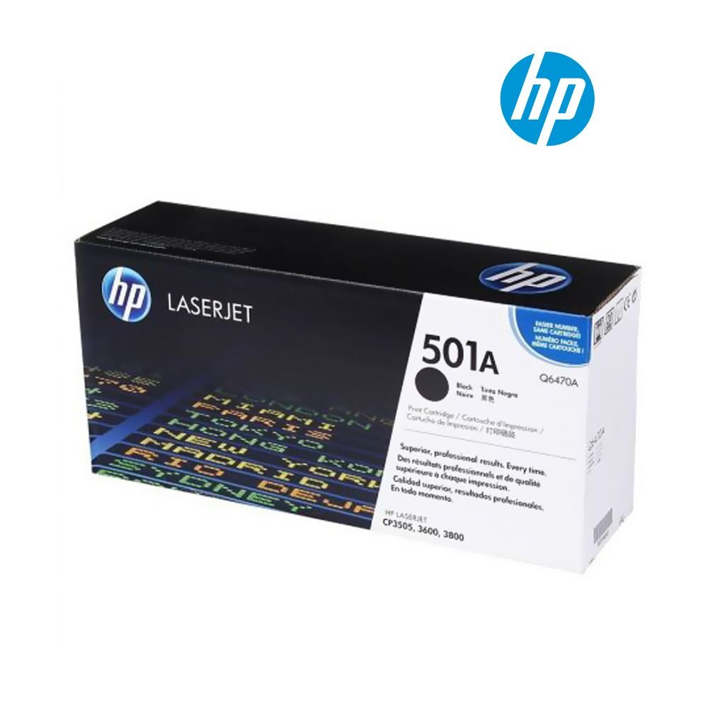 HP 501A Black Original LaserJet Toner Cartridge (Q6470A)