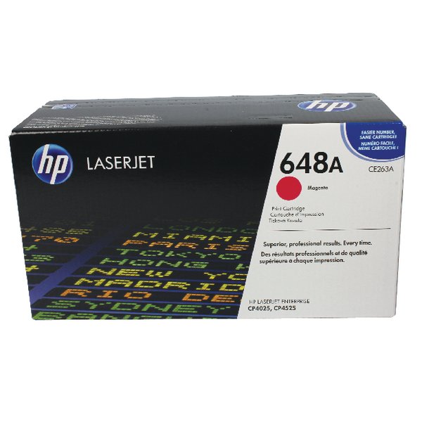 HP 648A Magenta Original LaserJet Toner Cartridge (CE263A)