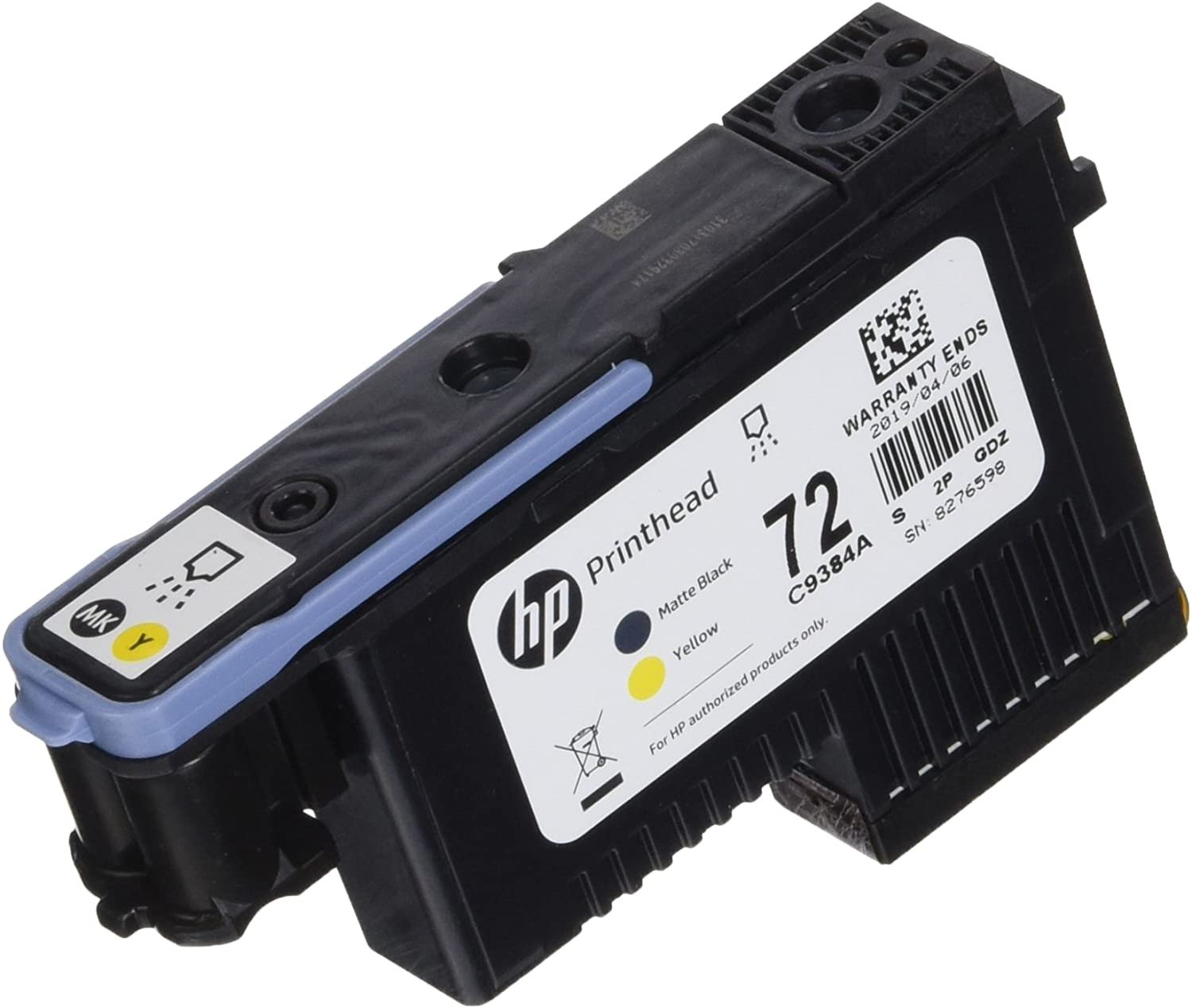 HP 72 Matte Black and Yellow DesignJet Printhead