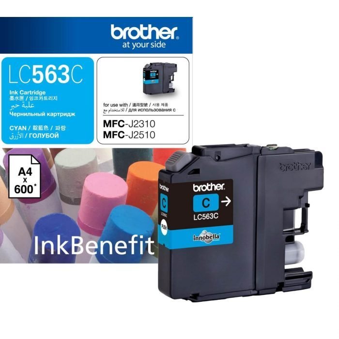 Brother LC563C Cyan Ink Cartridge (600 Pages)