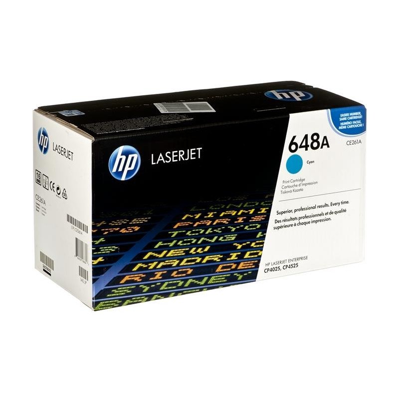 HP 648A Cyan Original LaserJet Toner Cartridge (CE261A)