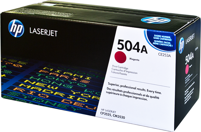 HP 504A Magenta Original LaserJet Toner Cartridge, CE253A