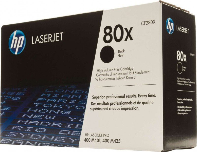 HP 80X High Yield Black Original LaserJet Toner Cartridge, CF280X