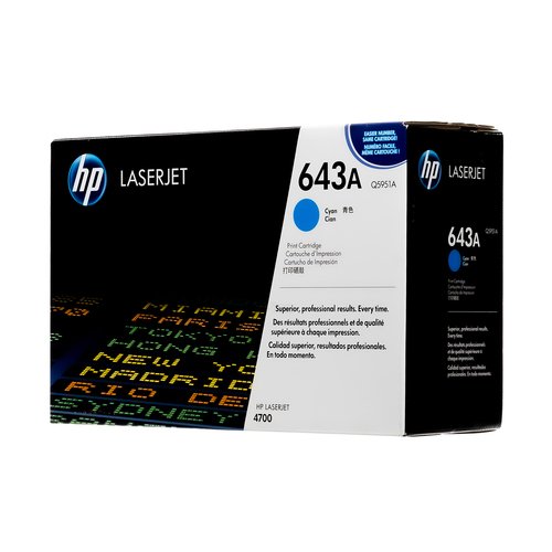 HP 643A Cyan (Q5951A) Original LaserJet Toner Cartridge