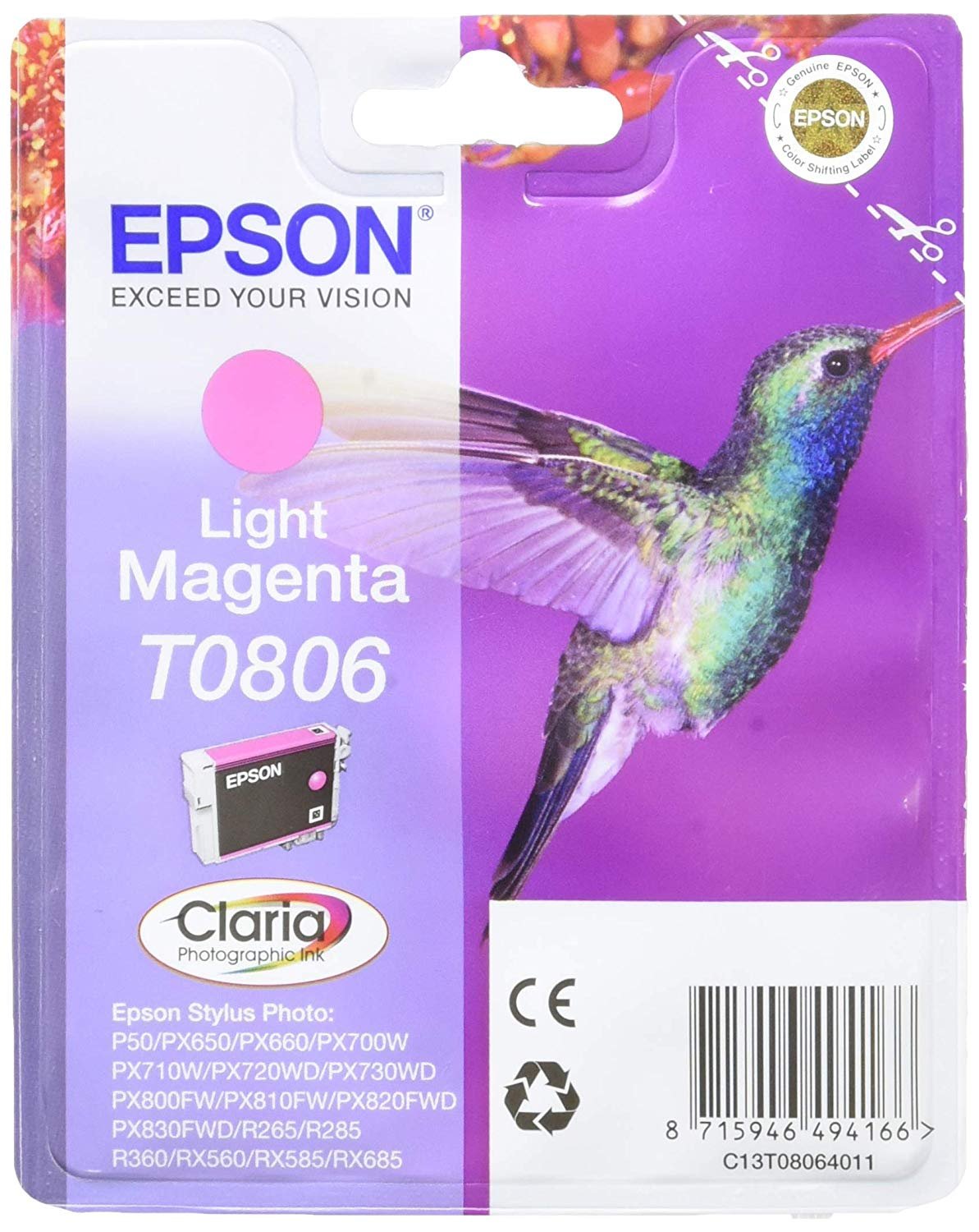 Epson T0806 Light Magenta Ink Cartridge