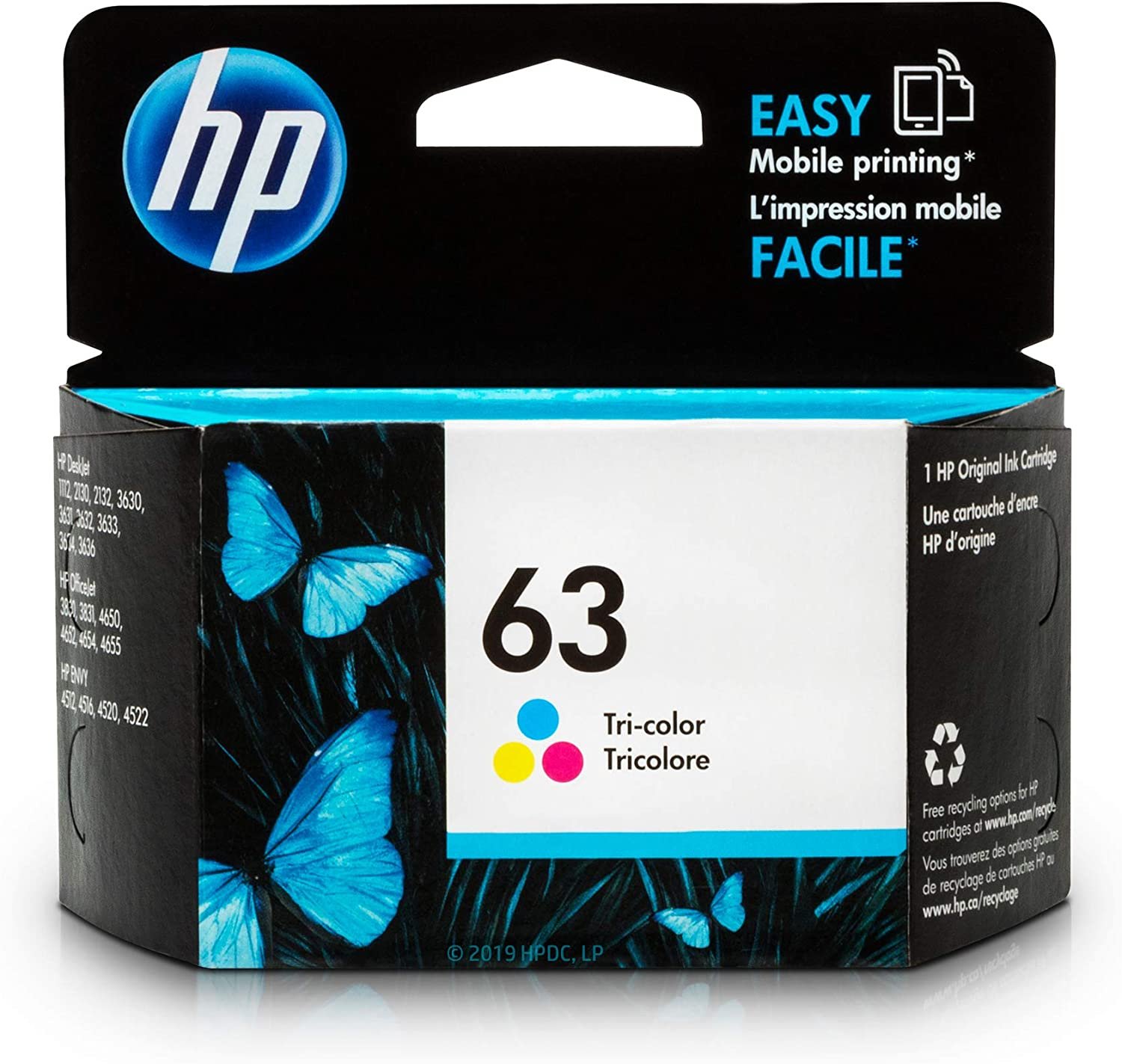 HP 63 Tri-color Original Ink Cartridge