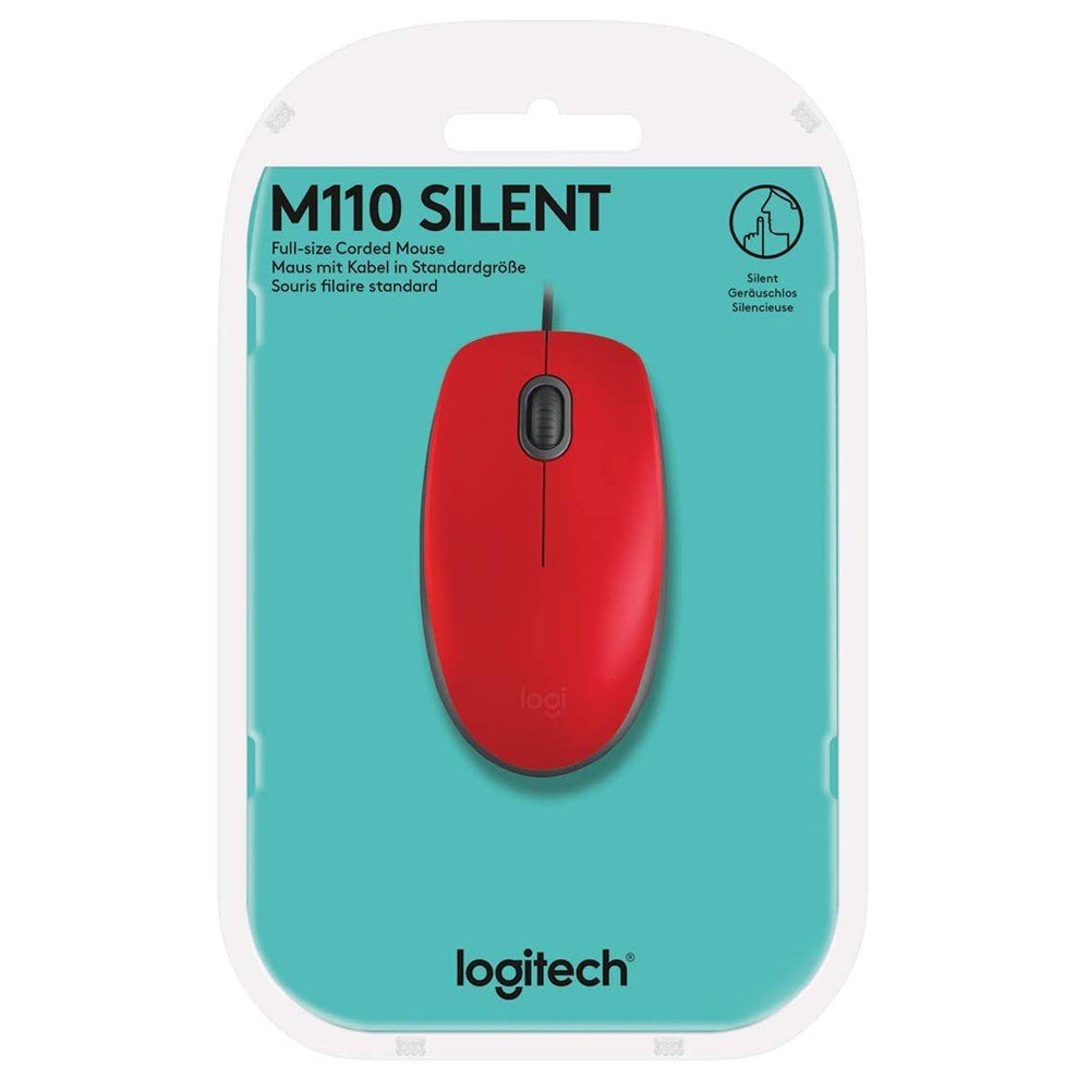 Logitech M110 Silent Full-size corded mouse