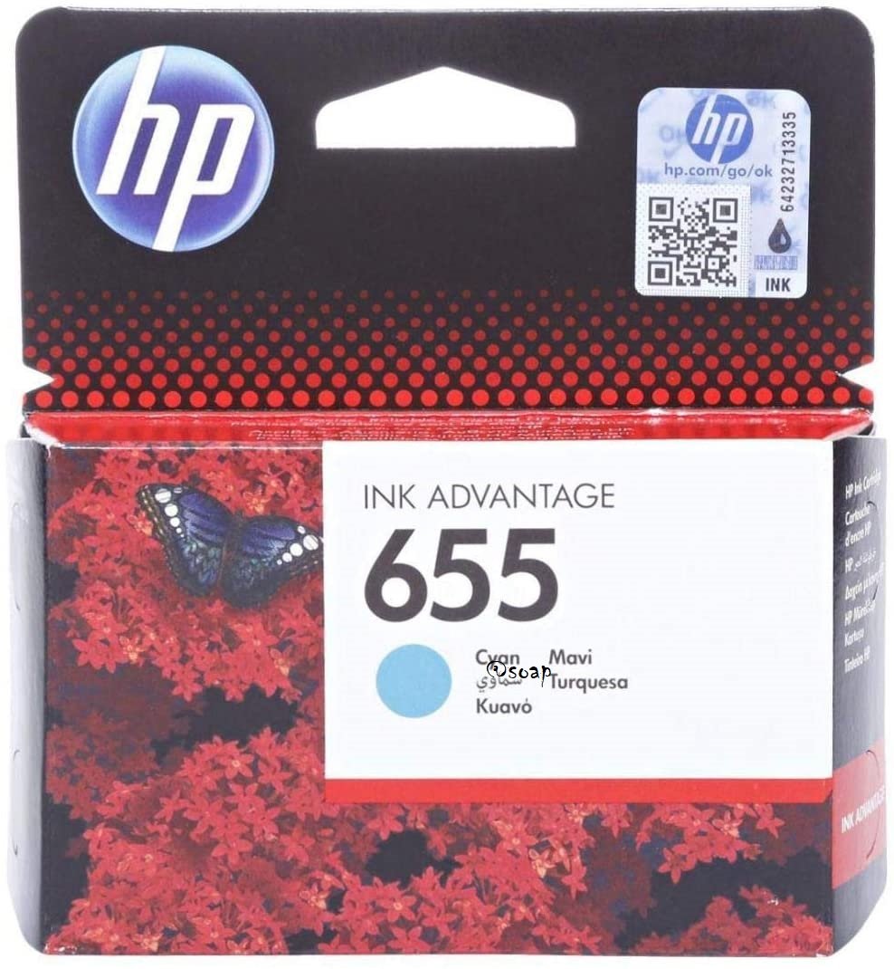 HP 655 Cyan Original Ink Advantage Cartridge