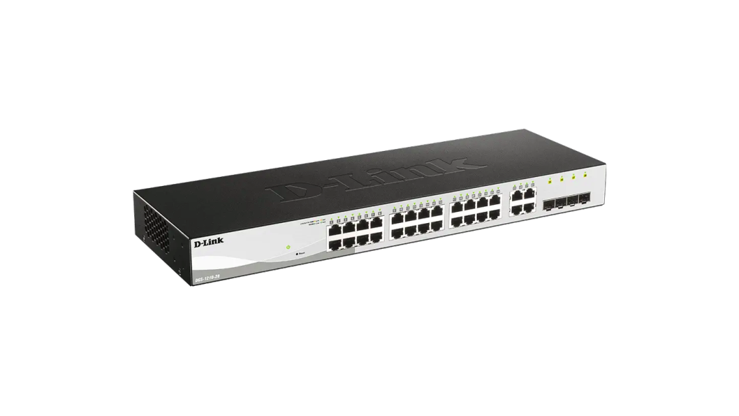 D-Link DGS-1210-28P 28-Port Gigabit PoE Switch with 24-Port 10/100/1000BaseT PoE + 4 Combo 1000BaseT/SFP Ports Web Smart Switch