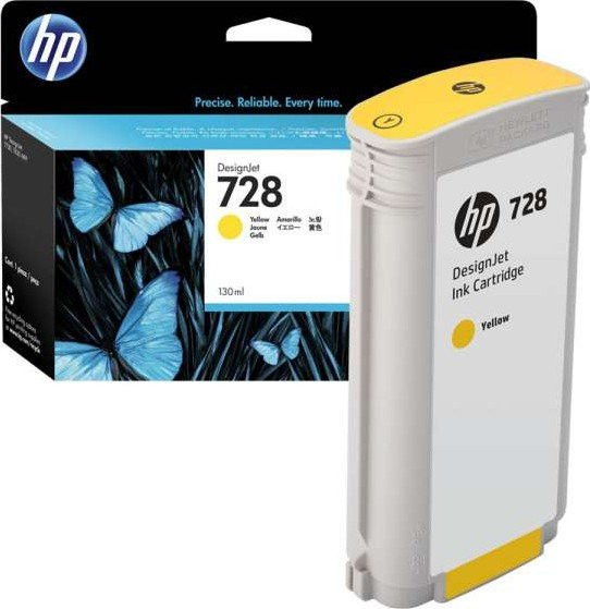 HP 728 130-ml Yellow DesignJet Ink Cartridge