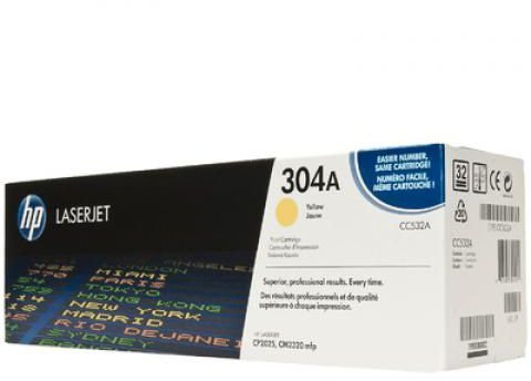 HP 304A Yellow Original LaserJet Toner Cartridge (CC532A)