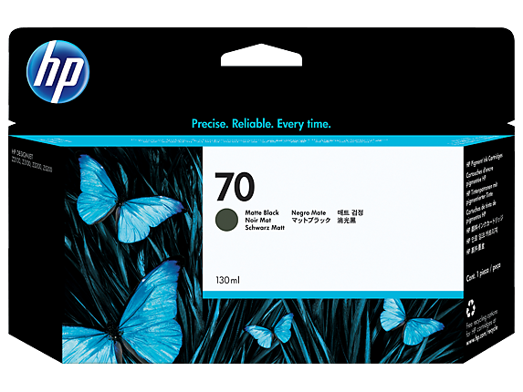 HP 70 Matte Black (130-ml) DesignJet Ink Cartridge