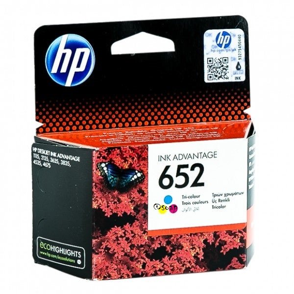 HP 652 Tri-color Original Ink Advantage Cartridge (F6V24AE)