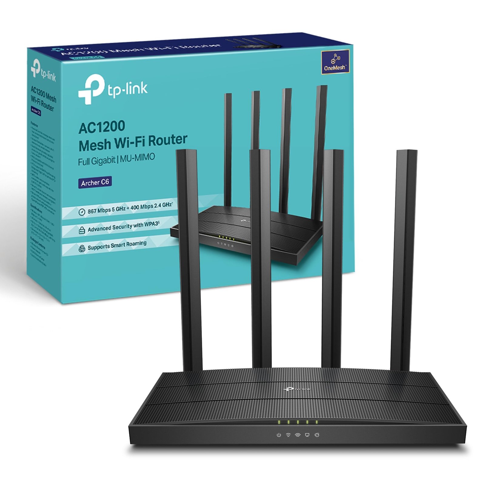 TP-Link Archer C6 AC1200 Wireless MU-MIMO Gigabit Router